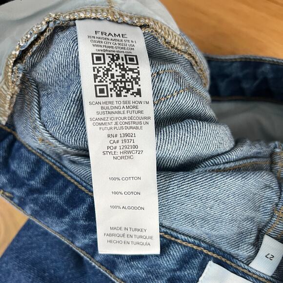 Frame Jeans Womens 27 High‎ Rise Wide Crop Pants Boho Blue - Picture 7 of 9